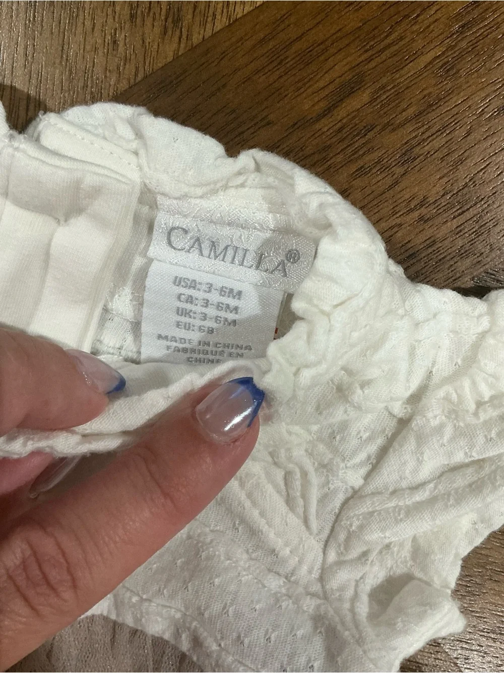 Camilla 3-6 Months White & Tan Tulle Party Dress